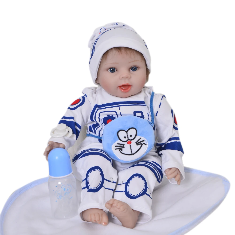 Очень милый 55 см Reborn Girl Мягкий силиконовый пупсик улыбка девочка 22 ''милый