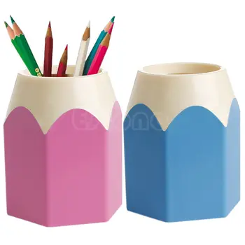

New Pink/Blue Pencil Makeup Brush Holder Pen Cup Box Desk Organizer Kids Gift Oct18