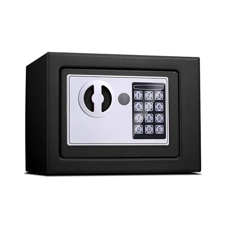 Твердый стальной электронный сейф с Блокировка цифровой клавиатуры 4.6L мини запираемый денежный ящик для хранения наличных ювелирных изделий чехол для хранения Sa - Цвет: Black