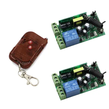 

Home Smart AC85V 110V 220V 250V RF Wireless Remote Control Light Switch System With 2ButtonTransmitter & 2pcs Receivers