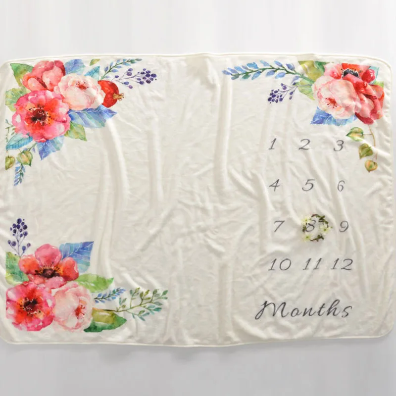 New Born Photography Monthly Baby Milestone Blanket Photo Props Baby Fotoshoot Accessoire Photo Bebe Manta Receving Blanket (13)