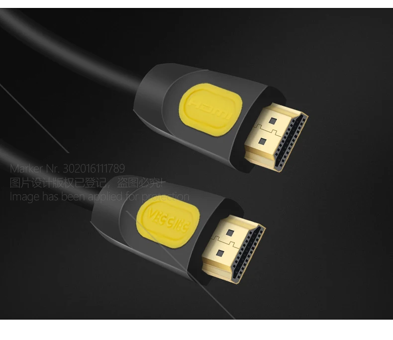 AUN Высокоскоростной HDMI кабель позолоченный 1,4 версия двойной магнит кольцо, поддержка 3D, 1080 P для ТВ, HD монитор, проектор