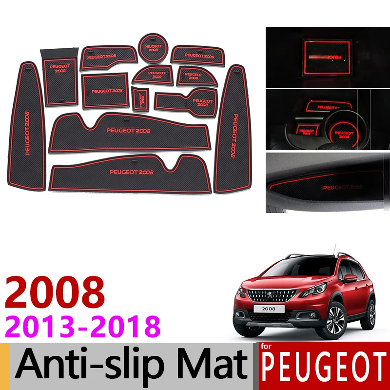 Противоскользящая резиновая ворота Слот коврики чашки S для peugeot 2008 2013- автомобильные аксессуары наклейки стиль 2013