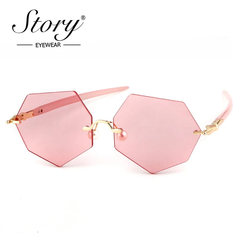hexagonal rimless glasses