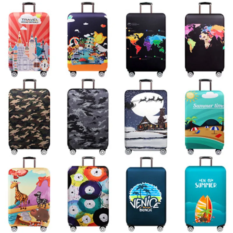 

2019 new elastic box set custom luggage case travel suitcase trolley case protective cover thick dust