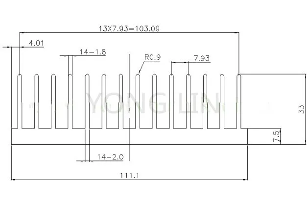 2 шт. теплоотвод/светодиодный радиатор 111*33-111 мм алюминиевый радиатор/DIY радиатор
