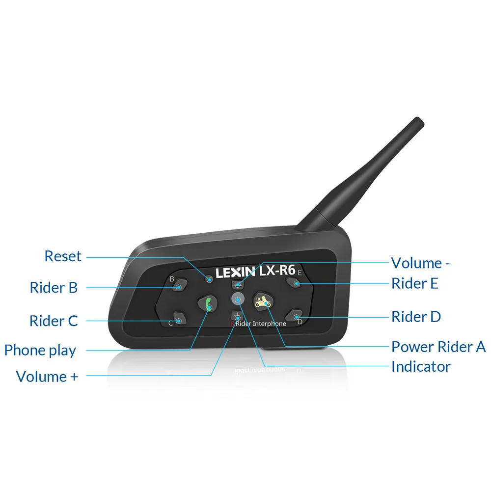 Lexin 4 шт. R6 1200 м Мотоциклетный Bluetooth шлем гарнитуры домофон до 6 всадников беспроводной водонепроницаемый переговорные гарнитуры gps MP3