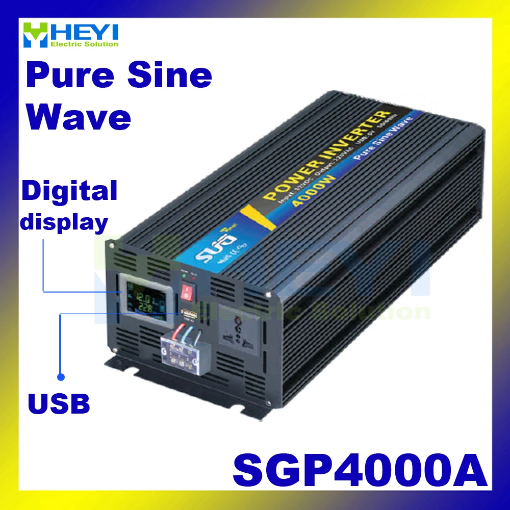 

New Smart Series Pure Sine Wave Inverter 4000W with USB input 12VDC 24VDC 48VDC output 110VAC 220VAC charger inverter