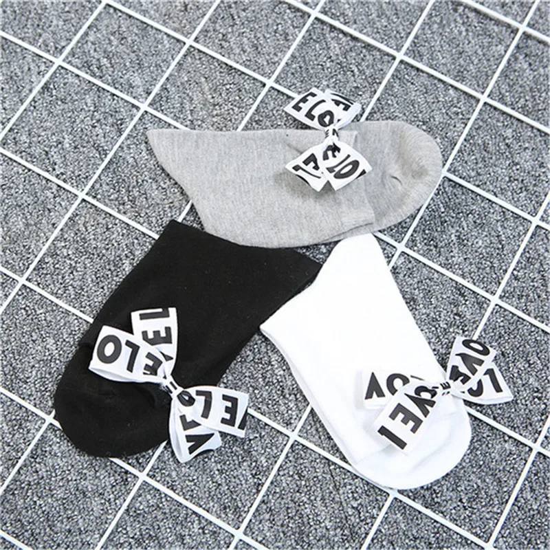 socks Harajuku Funny Socks Women Skarpetki Cute Short Ankle alien Socks Grid Bow Ladies Fashion H35 #0 (8)