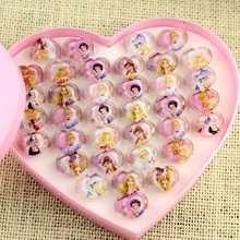 Wholesale Jewelry 2017 New Arrival 36pcs Lovely Acrylic Cartoon Snow Queen Girls Princess Children/Kids Rings Free Shipping