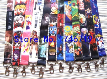 

Hot Sale 50 pcs cartoon Japanese anime mixed Neck Straps Neck Strap Keys Lanyard Key Chains Gift F-106