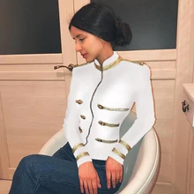 Женские бандажные пальто и куртки с оленем,, летняя куртка с длинным рукавом, белый, зеленый, облегающий, Бандажное пальто, вечерние, Клубные