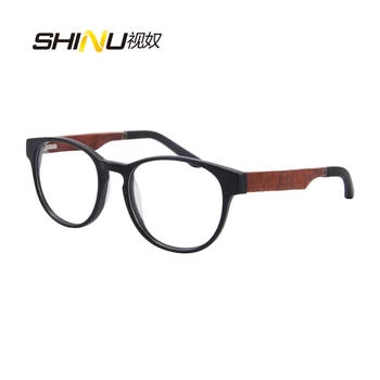 

Retro Round Women Men Eyeglasses Acetate Optical Frame Wooden Foots Eyewear Frames Myopia Prescription Glasses Frame ZF110