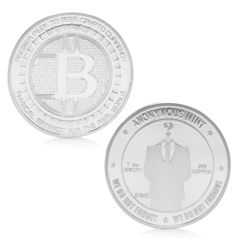 Монета позолоченный анонимный мятный Биткоин набор памятных монет сувенир подарок