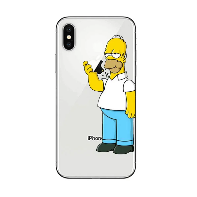 Homer J. Simpson Телефон чехол для iPhone 5 5S SE 6 6s 7 8 P PLUS X XR XS MAX Милый Забавный модный мультяшный силиконовый чехол для телефона s