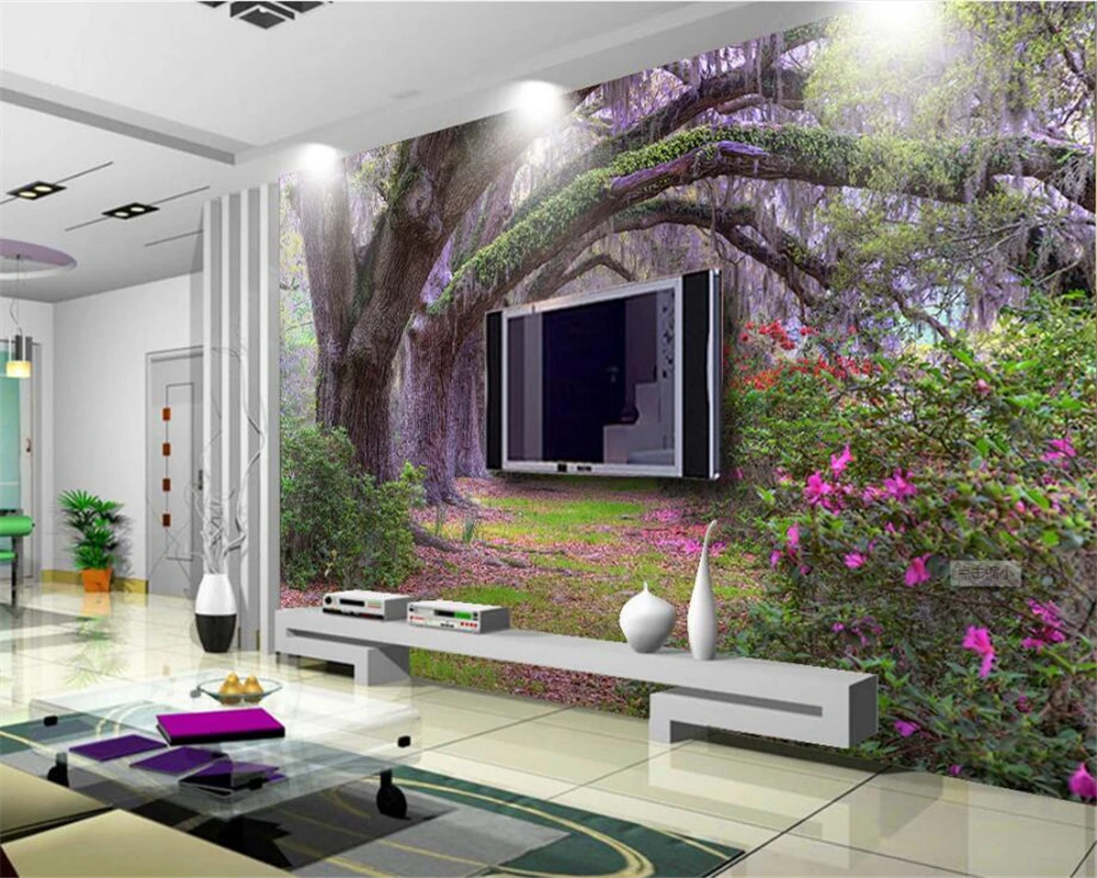 Beibehang 3D обои свежий лес на улице ТВ фоне стены гостиной спальни фон росписи фото papel де parede