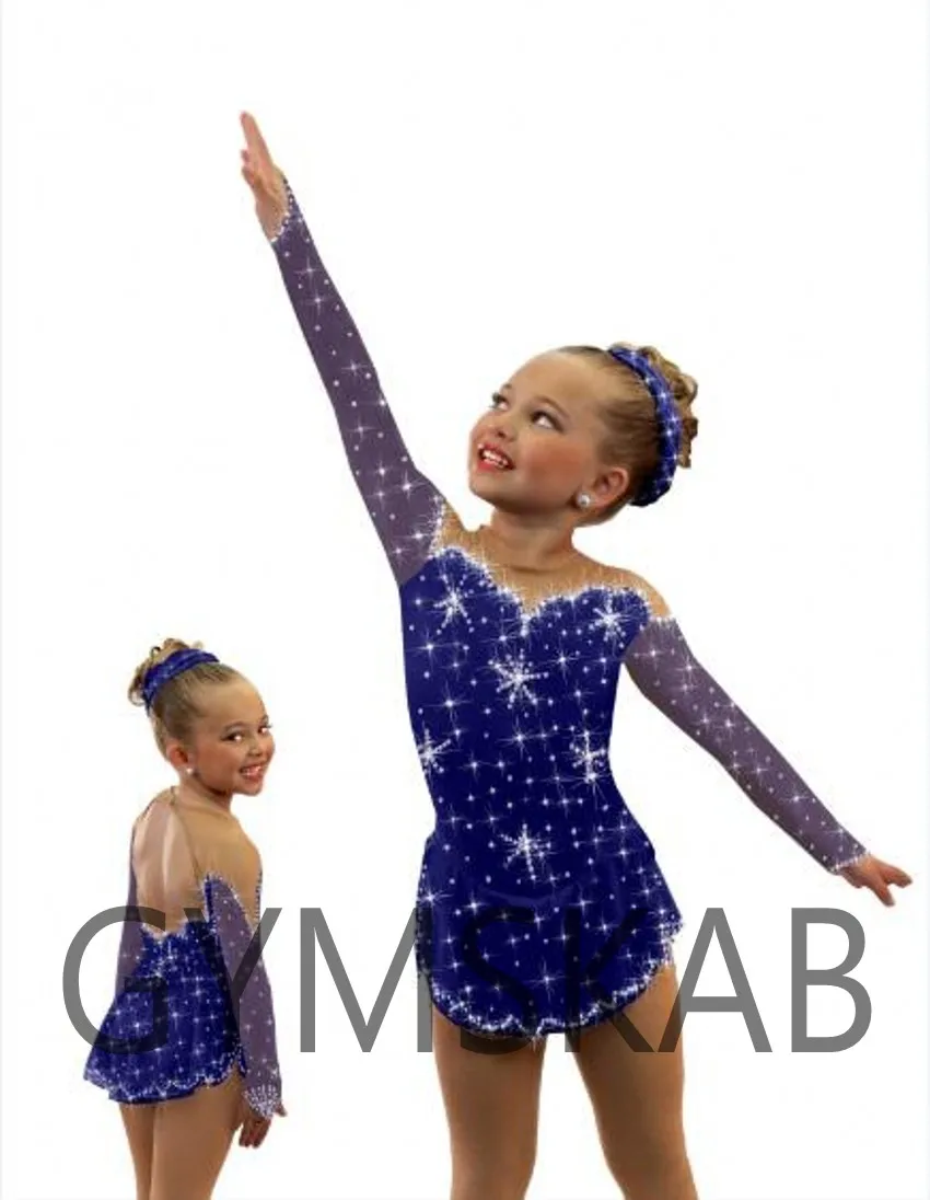 Платье для фигурного катания для женщин и девочек, платье для фигурного катания, Детский костюм для гимнастики 85017 - Цвет: As Photo