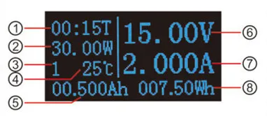 RD 100 v/33v10A 7в1 OLED Многофункциональный тестер напряжения, тока, температуры, емкости Вольтметр Амперметр, Электрический измеритель белого