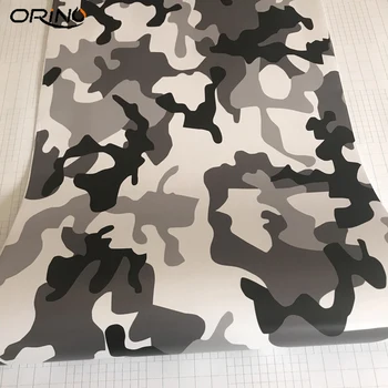 

Black White Grey Snow Camo Vinyl Wrap For Motorcycle Bike Wrapping Car Styling Covering Film Self ADHESIVE FILM