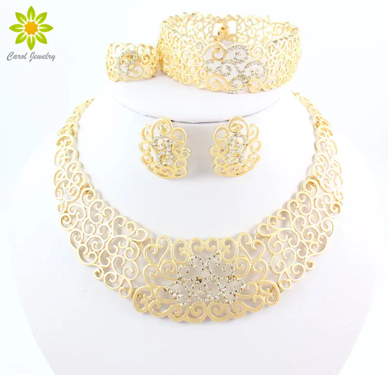 Женский винтажный комплект из колье и серёг с кристаллами|jewelry sets for women|costume jewelry