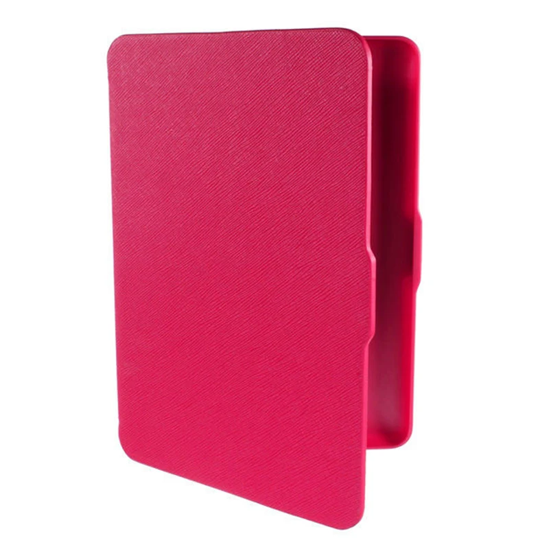 

5 Packs Magnetic PU Leather Cover Case slim for Amazon Kindle Paperwhite (Cross pattern, Rose red)