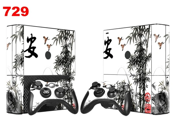 

OSTSTICKER Chinese style Bamboo Vinyl Skin Sticker For XBOX 360 E Console + Controller Decal