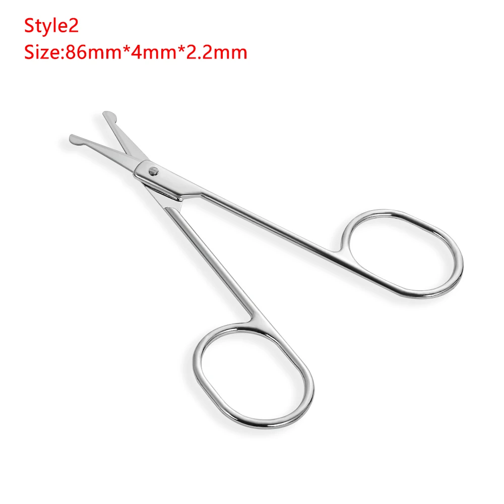 Professional Makeup Scissors Stainless Steel Eyebrow Scissor Woman Nose Hair Face Hair Mustaches Removal Tool Silver Cosmetic - Цвет: nose hair trimming