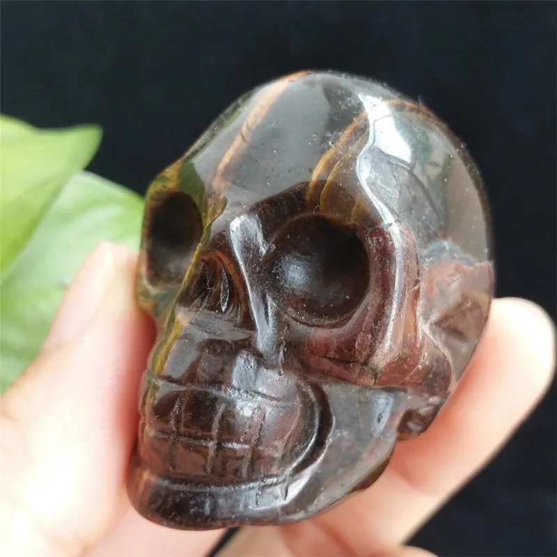 Natura Tiger's eye Stone Quartz Crystal Skull Human Statue Healing | Дом и сад
