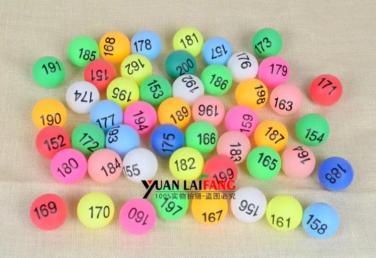 No.1 200 game ball Lottery ball with number tennis colorful digital