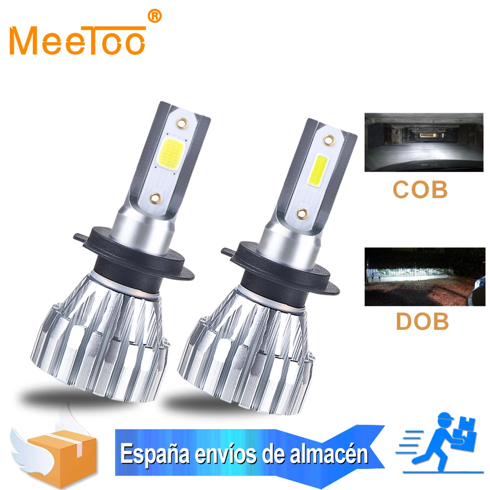 Мини H1 H4 светодиодный лампы для автомобильных фар DOB COB чипы 12 В HB3 HB4 Bombillas H7 Авто