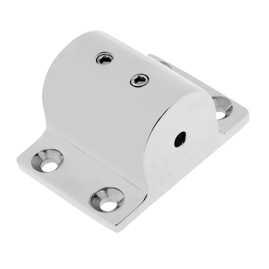 Marine Boat Hand Rail Fitting 90 Degree Rectangle Stanchion Base for 1inch Pipe Tube 316 Sainless Steel Silver