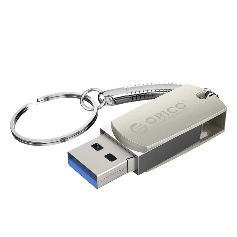 ORICO 64 ГБ 32 ГБ 16 ГБ u-диск USB флеш-накопитель USB3.0 Тип A интерфейс флэш-диск с кольцом для ключей Поддержка мобильного телефона компьютера - Цвет: Серебристый