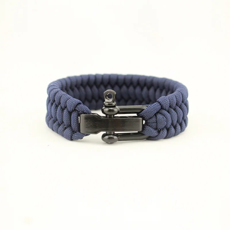 Outdoor Camping Equipment Rope Braided Pulseras Outdoor Survival Rescue Paracord Bracelets Parachute Cord Men Emergency Black Stainless Buckles (19)