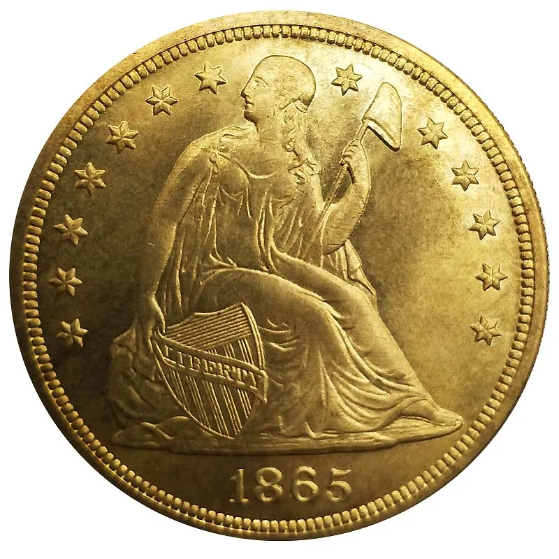 USA 1865 old copy replica coins trade dollar seated liberty coins 1