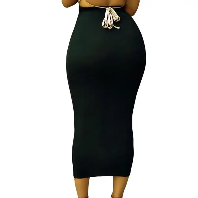 Women Ladies High Waist Long Skirt Stretchy Bodycon Fitted Pencil Skirt