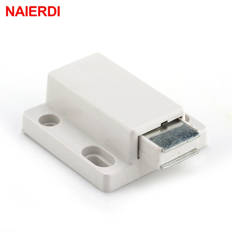 

4PC NAIERDI Magnetic Cabinet Catch Kitchen Door Stopper Drawer Latch Soft Close Square Push to Open Touch For Furniture Hardware