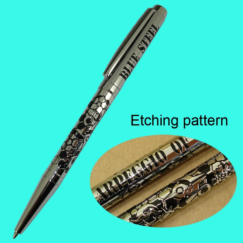 Unique Design Brass Ballpoint Pen Embossing Pattern 28g Parker style refill Metal Slim Unisex