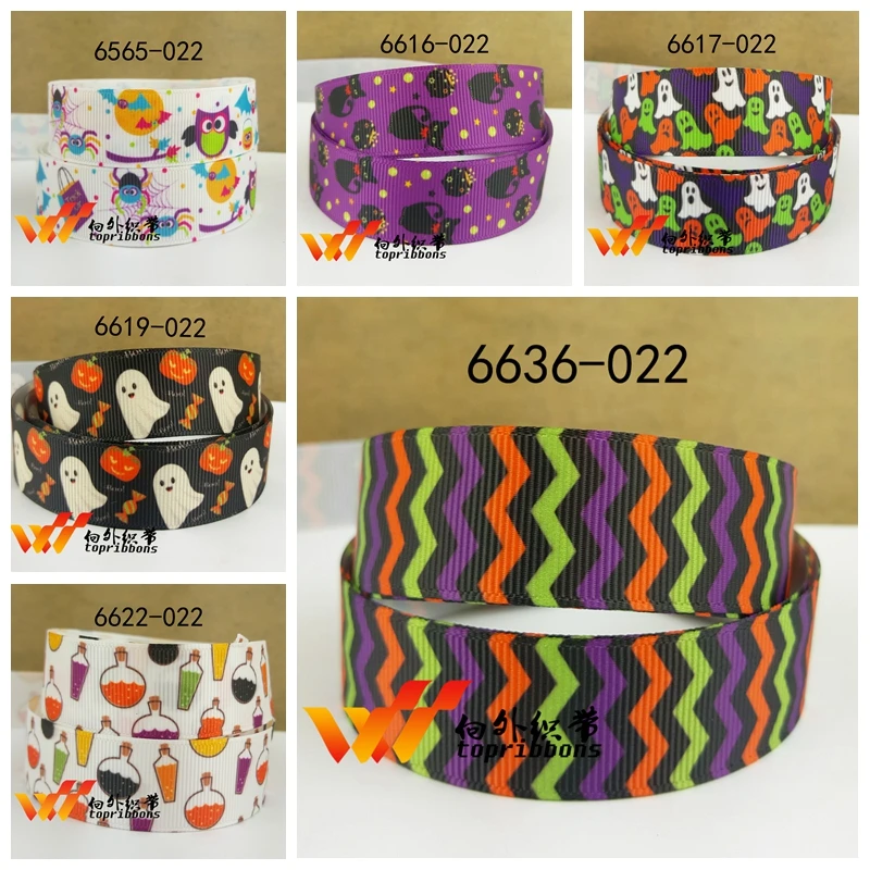 

Free shipping 50 yard Halloween printed grosgrain ribbon 6636