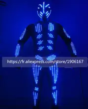 Christmas Halloween Dress Led Robot Suit Luminous Ballroom Costume With Led Mask Stage Show Dance Performance Clothes
