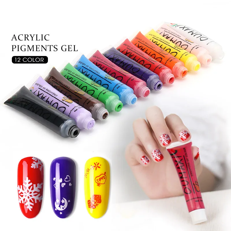 Buy Vrenmol 12Pcs/set Acrylic Gel Varnish Tube Painting Gel Nail Polish Nail
