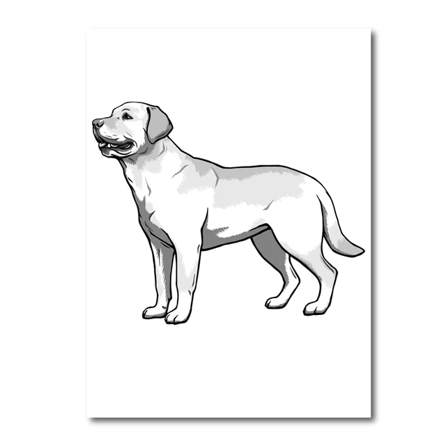 Impresión en lienzo de Labrador Retriever para decoración del hogar, lienzo  de dibujo a mano, póster para habitación|prints pictures|art paintingcanvas  art painting - AliExpress