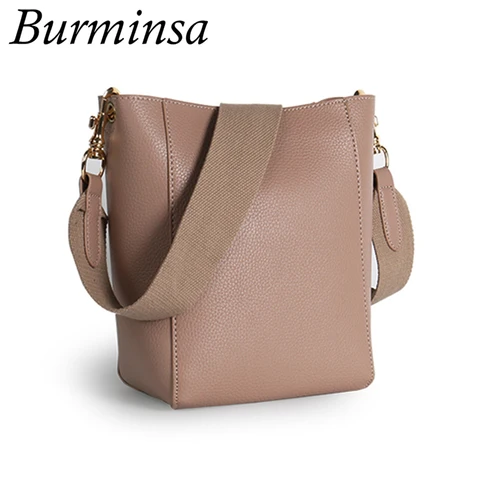 Bolsas de Ombro para as Mulheres Burminsa Verão Alça Larga Macio Estilo Coreano Alta Qualidade Senhoras Mensageiro Bolsas Trabalho Composto 2020