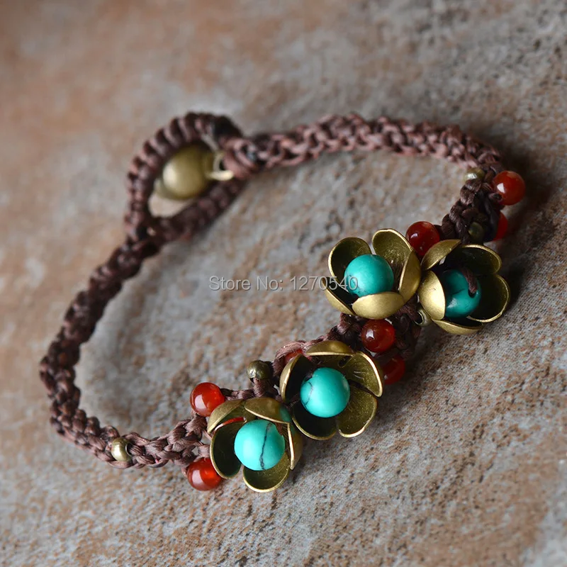 

Original handmade stones ethnic jewelry bracelet,fashion chinese wind new thailan vintage jewelry tibetan bracelet