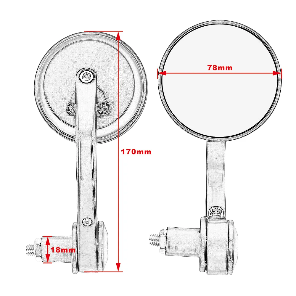Бар Конец Зеркала мотоцикл руль зеркала боковые зеркала для Suzuki для Honda Для Kawasaki