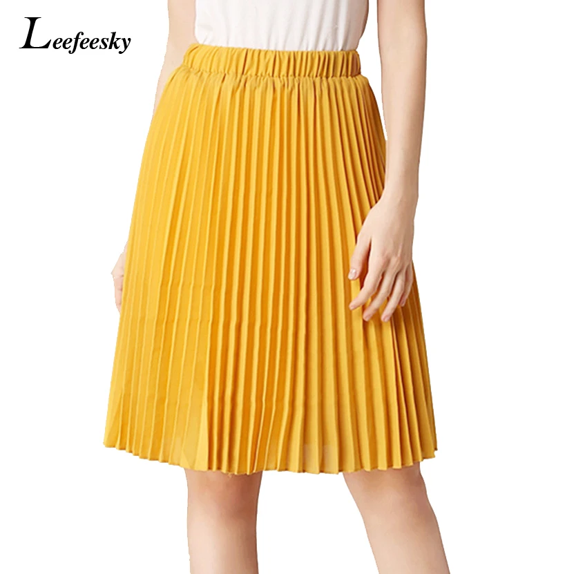 

Women Summer Tulle Skirt 2017 Tutu Midi Slim Elastic High Waist Elegant Office Skirt Jupe Longue Skater Skirt Pleated Skirts