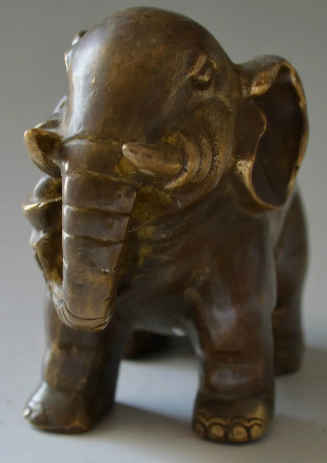 Collectible Decorated Chinese Copper Carved Elephant Statuein
