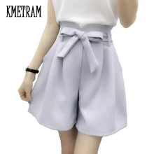 Летние популярные юбки-шорты женские крутые шорты с высокой талией для женщин с бантом или поясом свободные шорты для девочек мода GQ1221