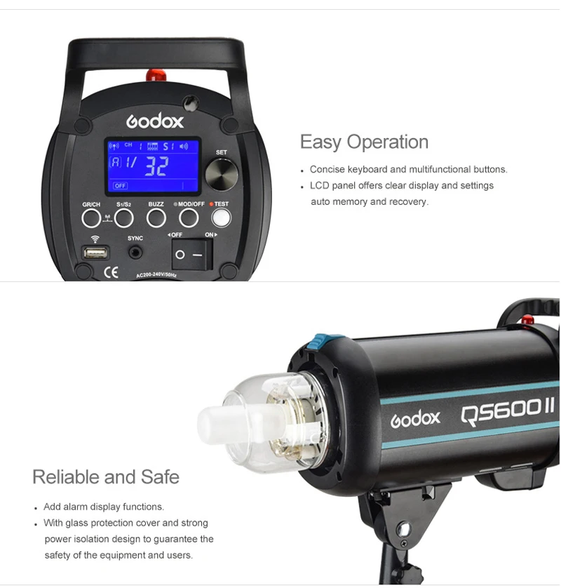 2x Godox QS400II QS600II QS800II QS1200II 2,4G беспроводной X1T передатчик студия стробоскоп вспышка свет набор освещение софтбокс комплект