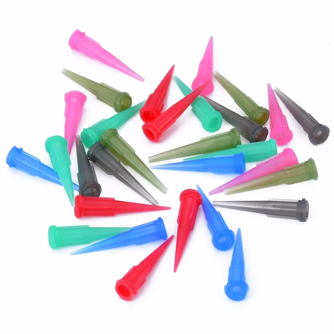 

30pcs/Set TT Tapered Tips Solder Paste Adhesive Glue Dispensing Needle Plastic Conical Tapered Tips 14-25GA 1.25" Length