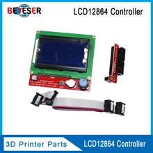 3D printer display LCD12864 cpompatible Ramps1.4 liquid crystal smart controller Reprap 12864 lcd for circuit board high quality diy biqu rumba 3d printer rumba control board lcd 12864 controller display jumper wire a4988 or drv8825 for reprap 3d printer